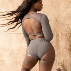 All Pole Wear Tatiana Activewear Esme Top - Charcoal