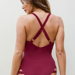 All Pole Wear Lunalae Yoncé Bodysuit - Wine