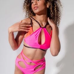 Sorte Wild Cheeky Shorts - Reversible Neon Pink/Orange All Pole Wear