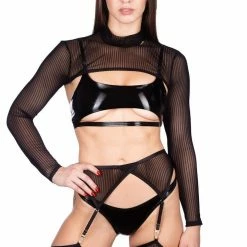 Naughty Thoughts XXX Rated See Through Garter Belt - Black