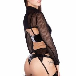 Naughty Thoughts XXX Rated See Through Garter Belt - Black