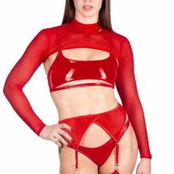 Naughty Thoughts XXX Rated See Through Shrug - Red
