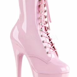 Pleaser USA Adore-1020 7inch Pleaser Boots - Patent Baby Pink Shoes
