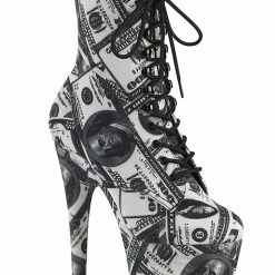 Pleaser USA Adore-1020DP 7inch Pleaser Boots - Money Print New In