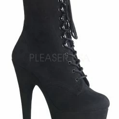 Pleaser USA Adore-1020FS Faux Suede 7Inch Pleaser Boots - Black Shoes