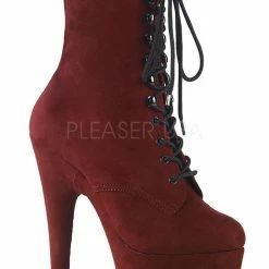 Pleaser USA Adore-1020FS Faux Suede 7Inch Pleaser Boots - Burgundy