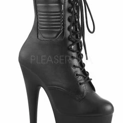 Shoes Pleaser USA Adore-1020PK 7inch Pleaser Biker Style Boots - Matte Black