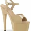 Pleaser USA Adore-709 7inch Pleasers - Patent Cream Shoes