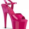 Pleaser USA Adore-709 7inch Pleasers - Patent Hot Pink