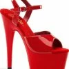 Pleaser USA Adore-709 7inch Pleasers - Patent Red Shoes