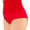 Dragonfly Betty High-Waisted Shorts - Lace Red