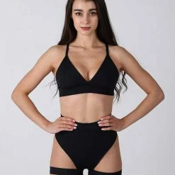 REV ACTIV Bomb Garter Shorts - Black All Pole Wear