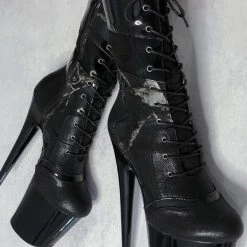 Hella Heels EmpireKicks 8inch Boots - Black Marble