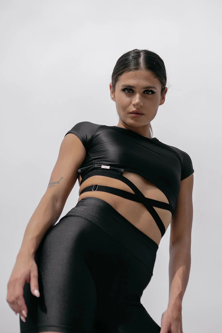 Paradise Chick Frankie Wrap Top - Black Back In Stock