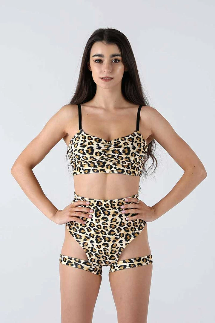 All Pole Wear REV ACTIV Eclipse Top - Leopard Velvet