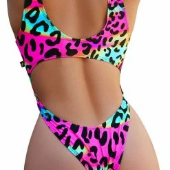 All Pole Wear Cleo The Hurricane MonoKini - Neon Leopard