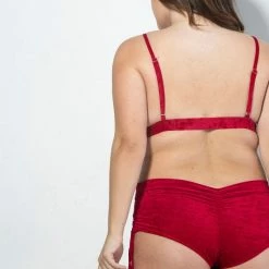 RAD Velvet Side String Shorts - Red All Pole Wear