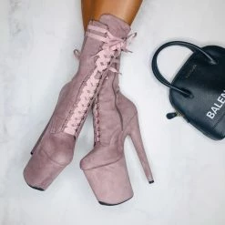 Shoes Hella Heels High BabyDoll 8inch Boots - Lilac Mink