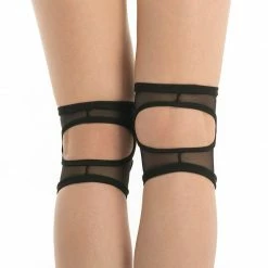 Back In Stock Poledancerka Mesh Kneepads - Black (with Pocket)
