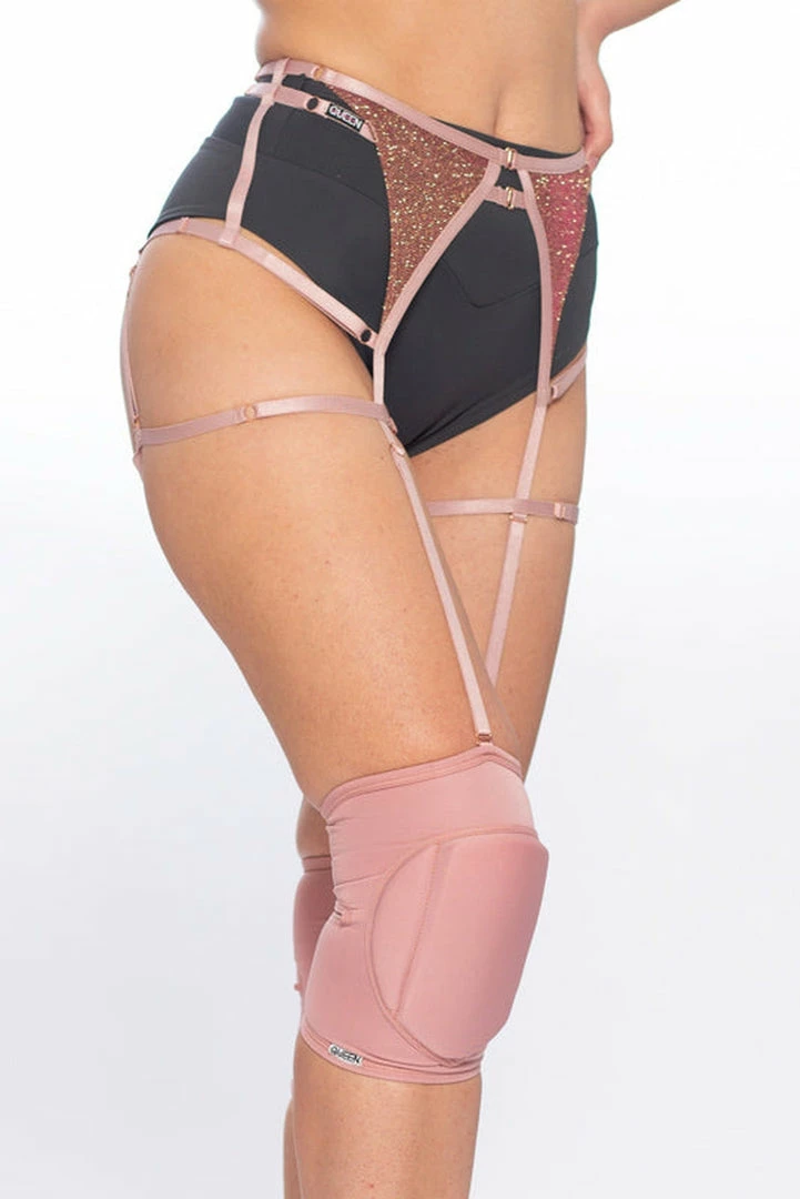 Queen Accessories Queen Kneepads - Dusty Rose Plus Size Pole Wear