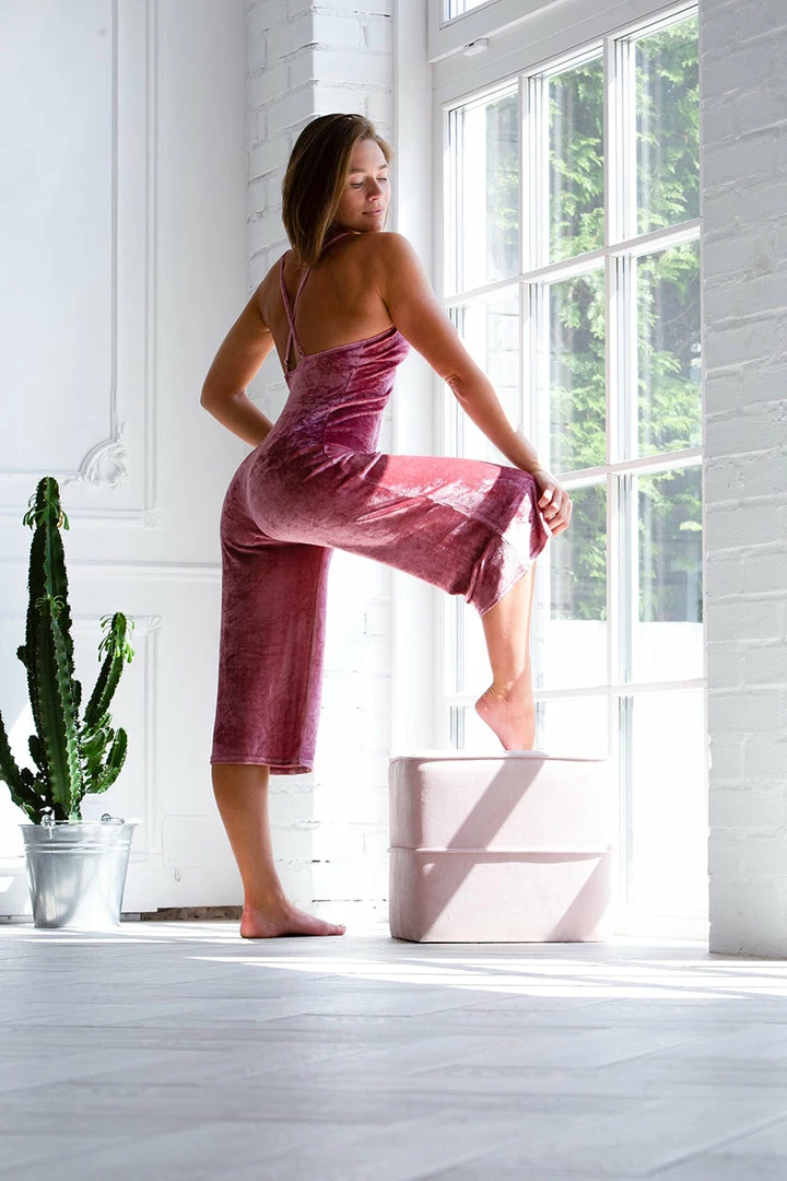 Back In Stock Exo Wear Jumpsuit - Rosé Velvet