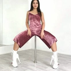 Back In Stock Exo Wear Jumpsuit - Rosé Velvet