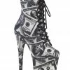 Pleaser USA Flamingo-1020DP 8inch Pleaser Boots - Money Print
