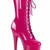 Shoes Pleaser USA Flamingo-1050 8inch Pleaser Boots - Patent Hot Pink