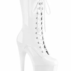 Pleaser USA Flamingo-1050 8inch Pleaser Boots - Patent White