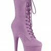 Pleaser USA Flamingo-1050FS Faux Suede 8inch Pleaser Boots - Lilac