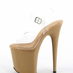 Pleaser USA Flamingo-808 8inch Pleasers - Toffee New In