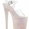 Pleaser USA Flamingo-808LG Holographic Glitter 8inch Pleasers - Opal Shoes