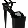 Shoes Pleaser USA Flamingo-809 8inch Pleasers - Patent Black