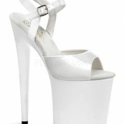 Shoes Pleaser USA Flamingo-809 8inch Pleasers - Patent White