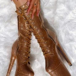 Shoes Hella Heels The Glitterati 8inch Boots - Oh Honey