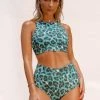All Pole Wear Creatures Of XIX Nyx SAFARI Top - Green Leopard