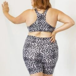 Lunalae Zeta Biker Shorts - Grey Leopard