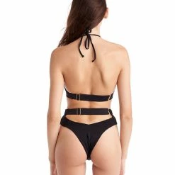 Tops Hamade Activewear Ring Strap Halter Top - Black