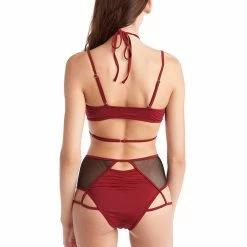 Hamade Activewear Strappy Halter Neck Top - Brick Red All Pole Wear
