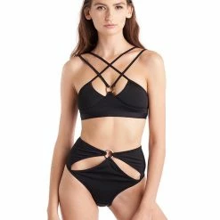 Hamade Activewear Hollow Front Bottoms - Black All Pole Wear