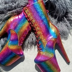 Hella Heels Limited Edition Pride Boots - 8inch Shoes