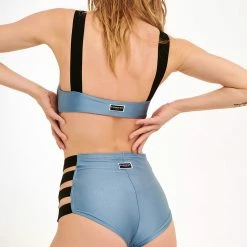 Paradise Chick High Waisted Shorts - Steel Blue