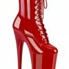 Shoes Pleaser USA Infinity-1020 9inch Pleaser Boots - Patent Red