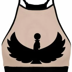 All Pole Wear Creatures Of XIX I S I S Halter Top - Black With Sand Mesh