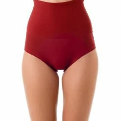 Dragonfly Betty High-Waisted Shorts - Burgundy All Pole Wear