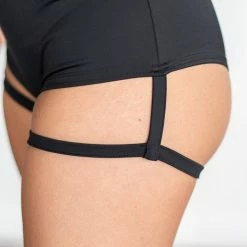 Most Loved Lunalae Zena Garter Overall Sling Bottoms - Black