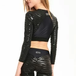 All Pole Wear Paradise Chick Superhero Series Sticky Crop Top - Black Zebra