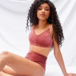 All Pole Wear Lunalae Lana Top - Dusty Rose Velvet