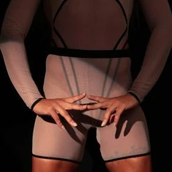 Rolling Bumper Shorts - Mesh Beige New In