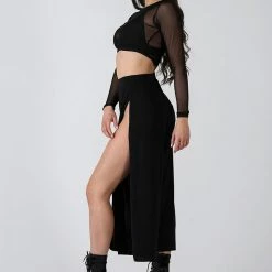 Back In Stock REV ACTIV Sensual Flow Pants (with Leg Slit) - Black